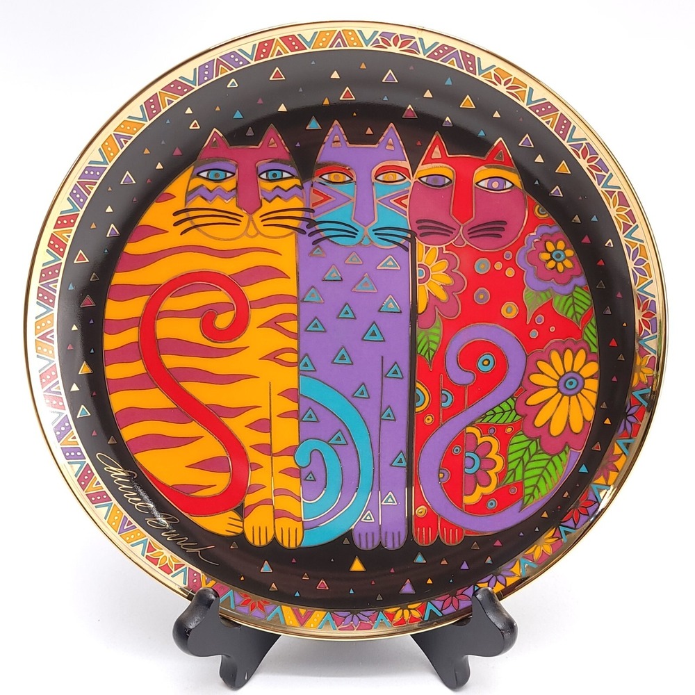 Laurel Burch Fanciful Felines Limited Edition Plate Franklin Mint Fine Porcelain